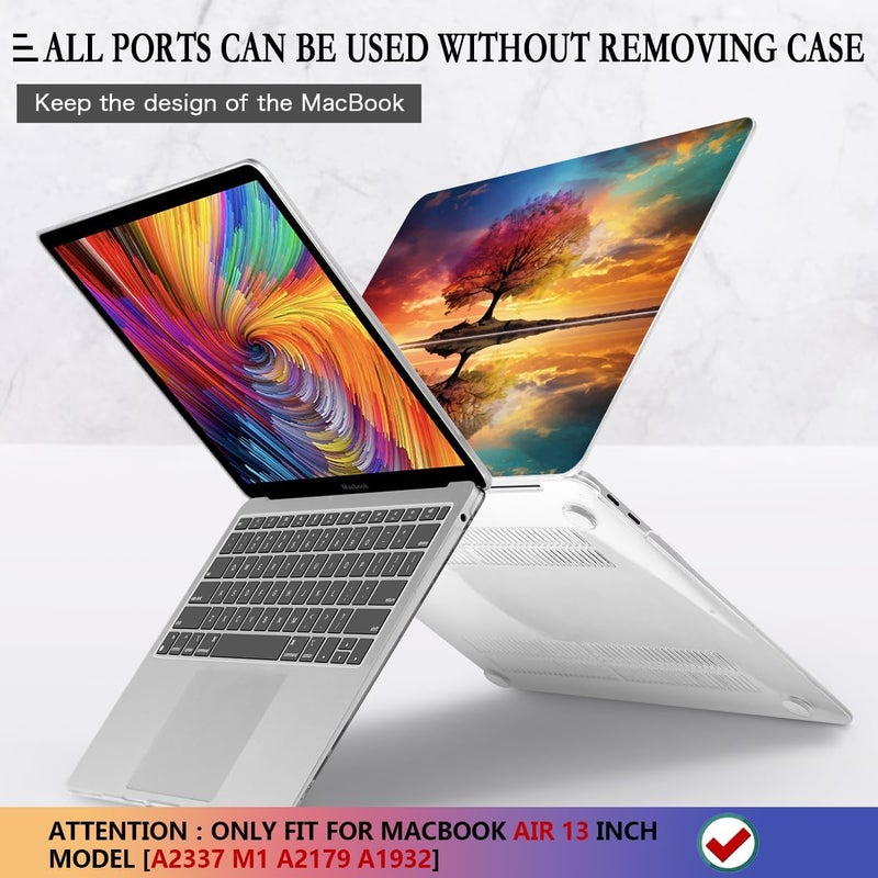 CISSOOK Compatible with MacBook Air 13 inch Case 2021, 2020-2018 Release Model M1 A2337 A2179 A1932, Protective Plastic Hard Shell Case Cover for MacBook Air 13-inch with Touch ID, Tree Landscape - Image 5